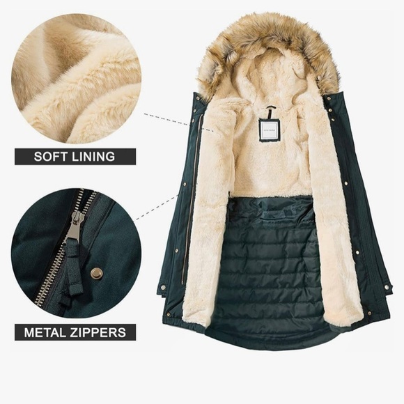 Women’s winter coat fleece lined - Picture 3 of 5